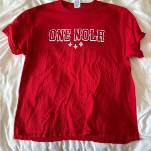 New Orleans Pelicans One NOLA Red T Shirt 2024 NBA Play In Tournament New XL